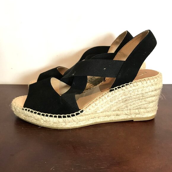 Kanna Wedge Espadrille Black Sandals Womens 7.5 / EU 38 Beachy - Picture 3 of 10